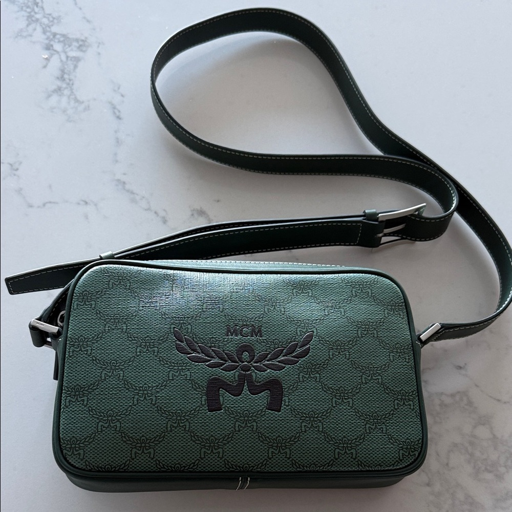 MCM Himmel Lauretos Dark Green Belt Bag